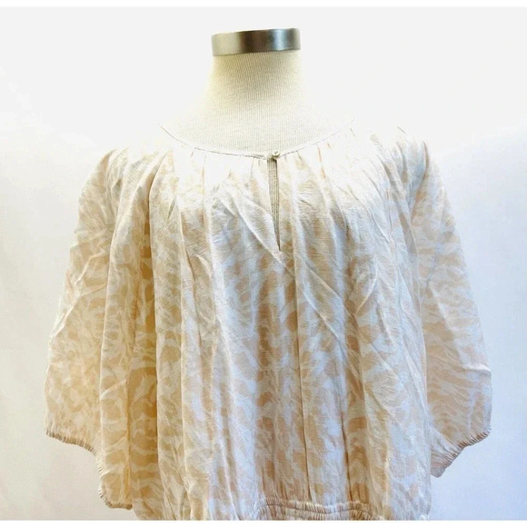 NWT NINE WEST Women Short Sleeve Full Length Lined Peach Boho Maxi Dress Size 4X - Picture 2 of 12